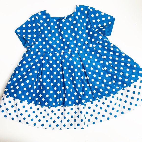 Baby Gap Infant Girl Blue & White Polka Dot Dress - Picture 1 of 5